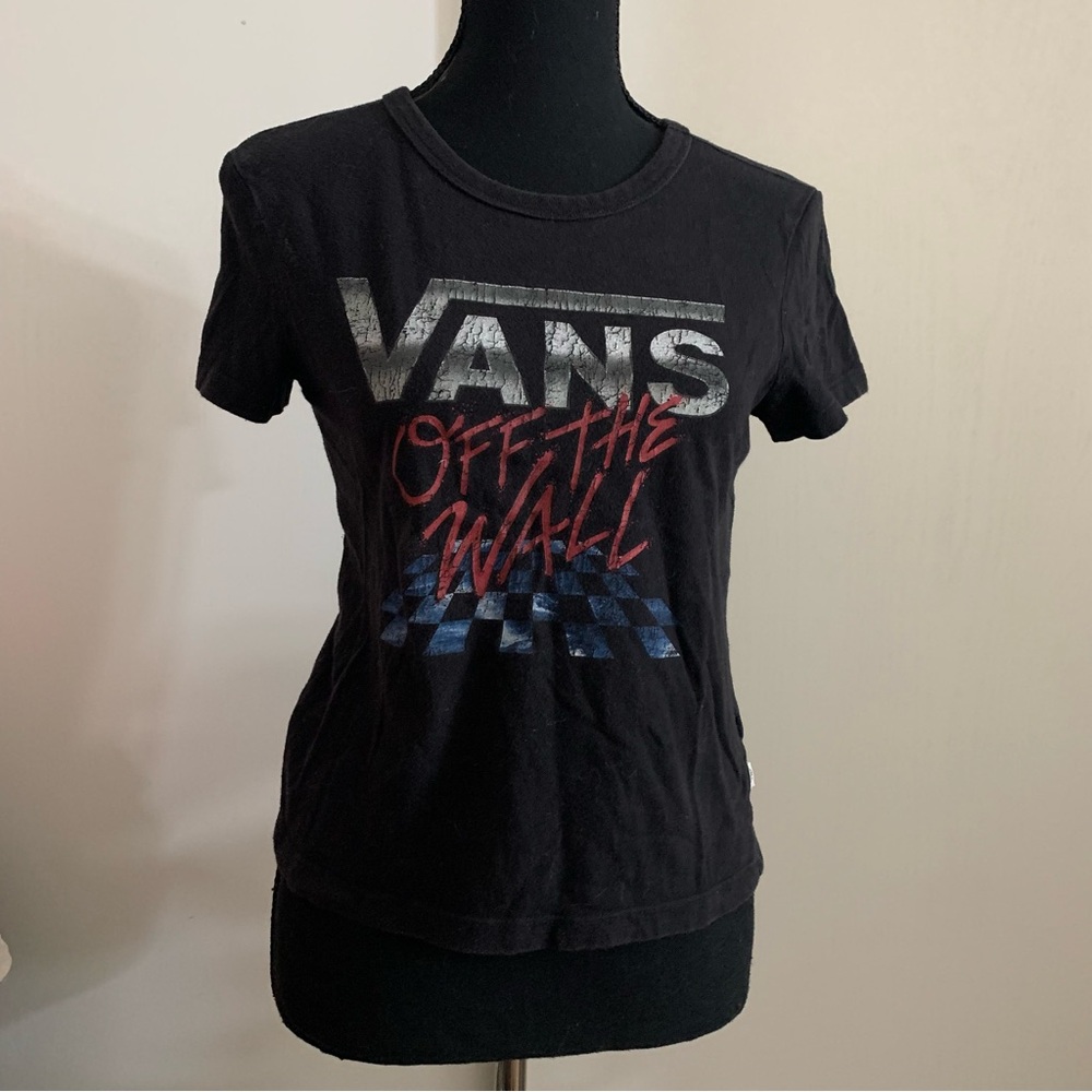 Vans Women's Black and Red T-shirt